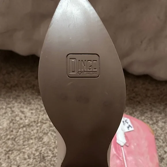 Dingo Two-Tone Pink and White Heeled Boots - Picture 2 of 5